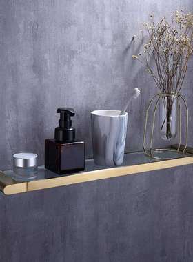 HIDEEP不锈钢拉丝金卫生间淋浴挂墙式置物架25213