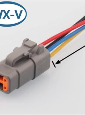 DTM06-4S+WM-4S线束DTM04-2P汽车连接器DTM06-2S公母对接德驰