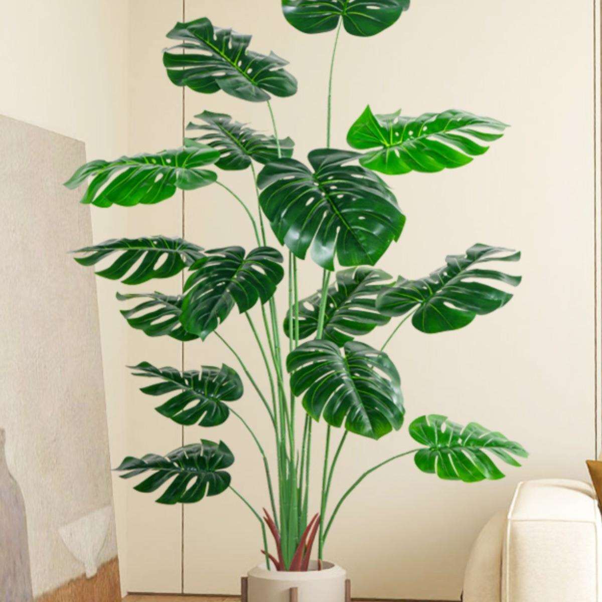 绿植龟背竹树仿生盆景假植物轻奢室内落地摆件盆栽造景