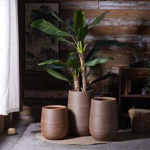 落地陶瓷花盆别墅庭院装饰北欧大口径发财树高盆绿植大盆