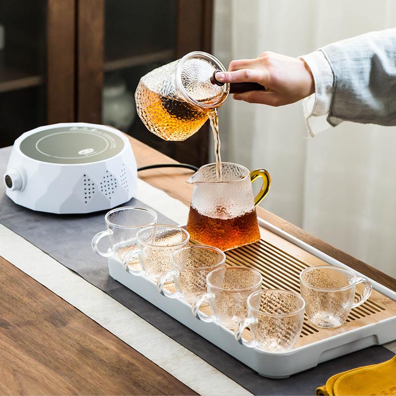 蒸汽煮茶器黑茶煮茶壶整套玻璃茶具套装家用泡茶壶电陶炉茶炉小型