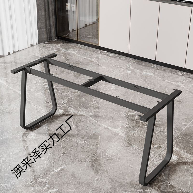 桌腿铁艺支架瓷砖岩板实木大板金属桌架大理石餐桌脚铁艺简约