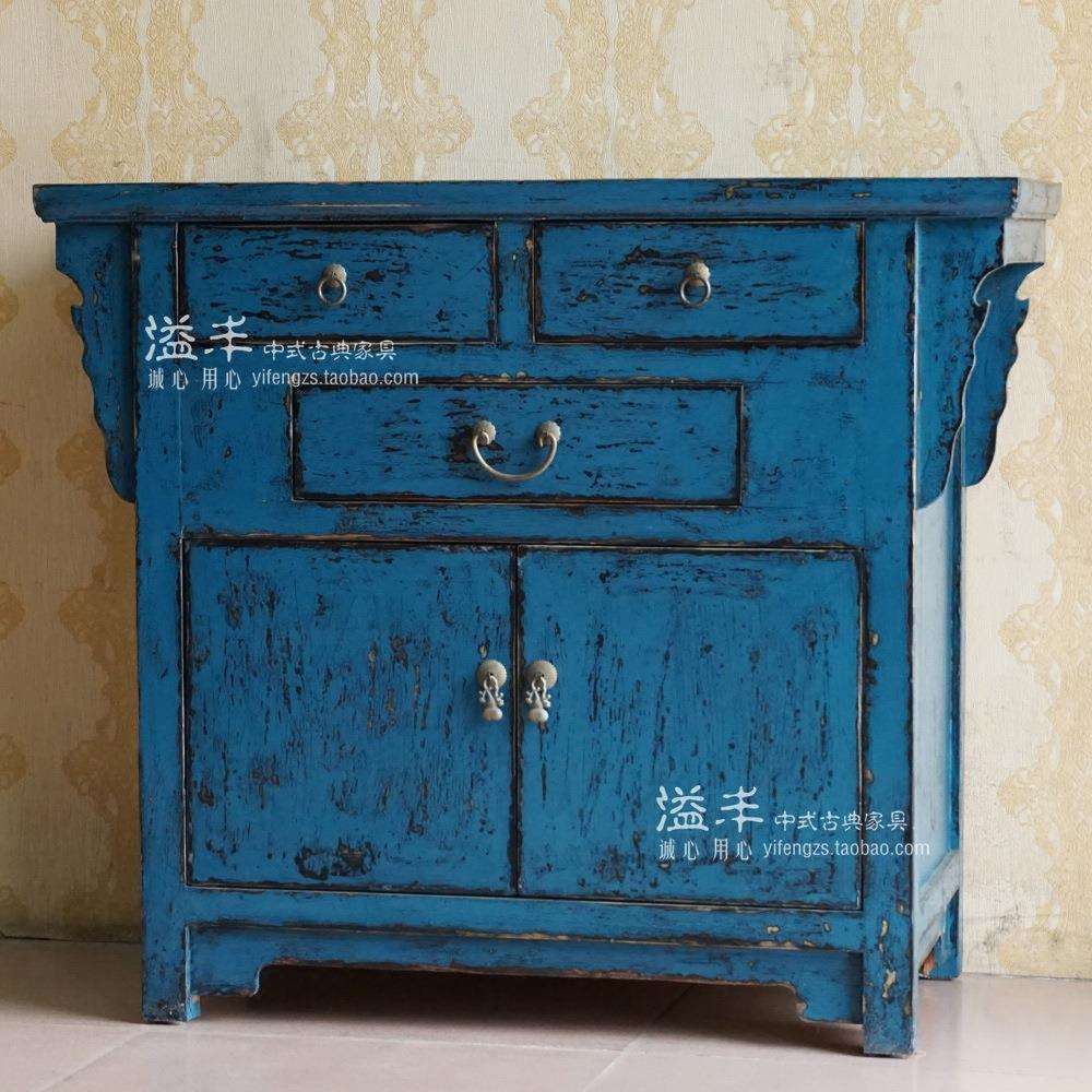 明清仿古典实木做旧复古玄关柜中式客厅茶楼备餐柜储物装饰门厅柜