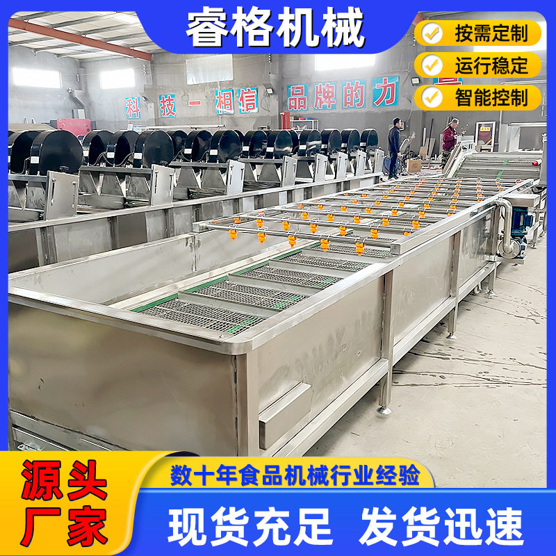 不锈钢果蔬气泡喷淋清洗线