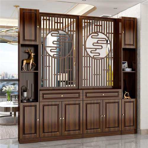 中式屏风入户进门玄关柜办公家用客厅卧室现代简约装饰镂空隔断柜