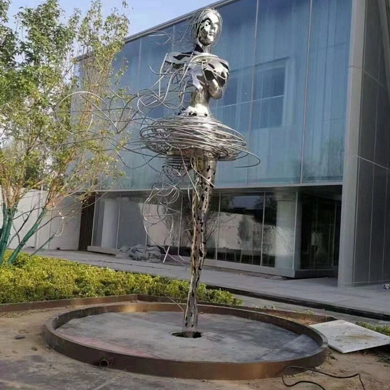 不锈钢户外花园仙子雕塑摆件