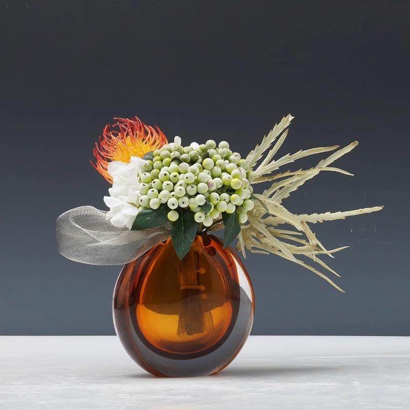 现代轻奢仿真花绿植花艺售楼部餐桌高端摆件样板房电视柜台面软装