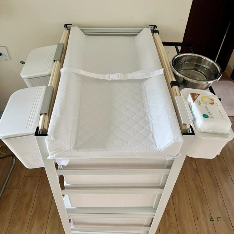 婴儿尿布台可移动婴儿护理台多功能婴儿床卧室厨房多层收纳置物架