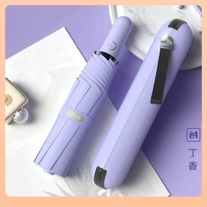 ?摩猎女晴雨两用防晒伞紫外线全自动折叠雨伞小清新便携黑胶自