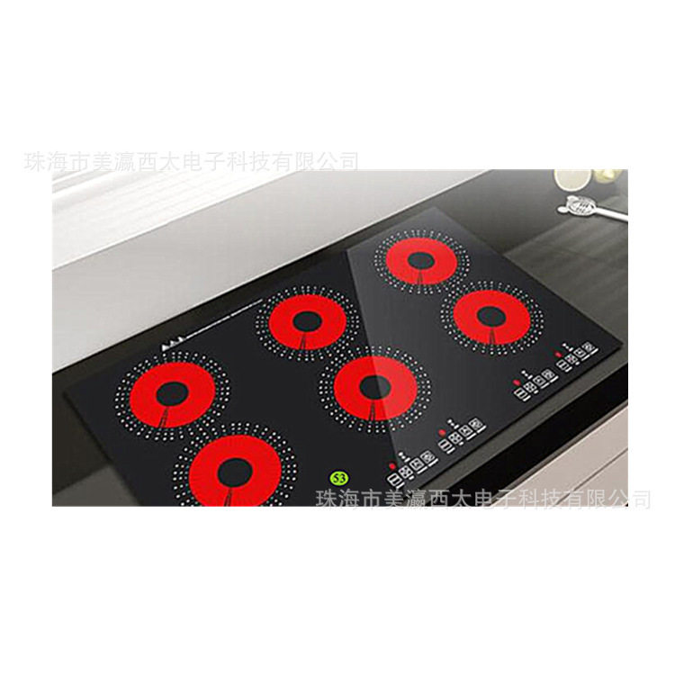 外贸出口厨房电器嵌入炉具黑晶玻璃面板嵌入式六头电陶炉智能控制