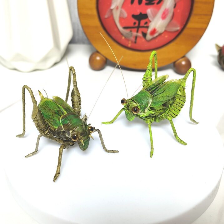 梵砂非遗手工棕编蝈蝈摆件