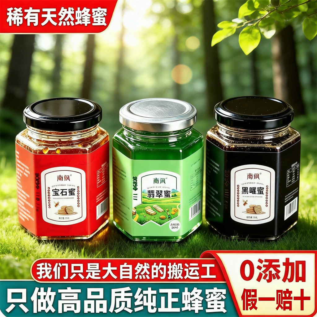 【南阙牌】云南绿色蜂蜜无添加非野生纯天然瓶装礼盒套装槐花蜂蜜
