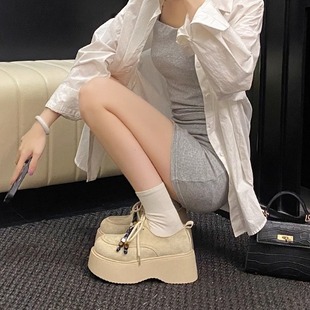 厚底增高勃肯鞋女童2026新款早秋复古外穿小个子休闲时尚英伦风单