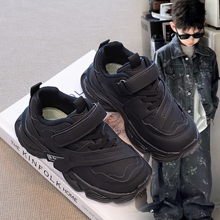 男童鞋运动鞋2026新款秋季儿童鞋子黑色街舞鞋春秋女童老爹鞋透气