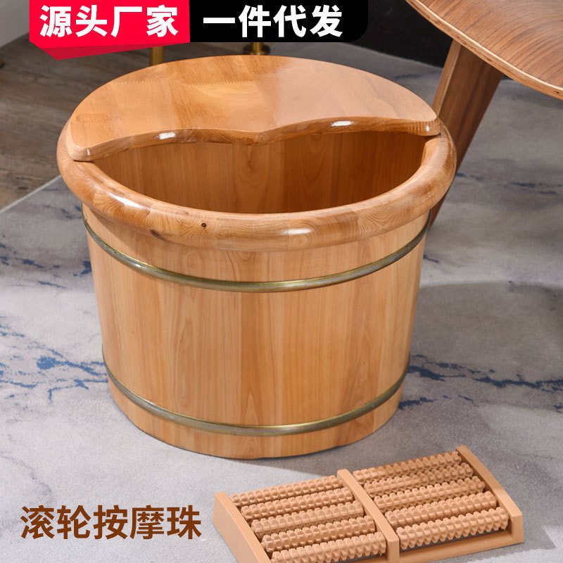 泡脚木桶香柏木足浴桶加厚木盆洗脚盆实木洗脚桶 家用泡脚盆