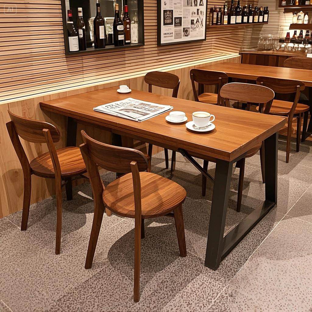 桌子餐饮商用烧烤店桌椅网红咖啡店桌椅组合工业风民谣小酒吧餐桌,住宅家具,板木餐桌,淘宝优惠券,粉丝福利购,淘宝优惠卷