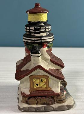 【千禧记忆】陶瓷装饰摆件怀旧房屋灯塔欧美景德氛围陶土制品套圈