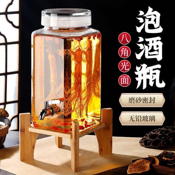 酒缸密封酒瓶酒坛子容专用高档药酒罐存泡酒玻璃瓶家用人参酒装器
