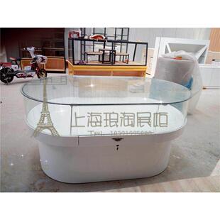 椭圆形手机体验台弧形玻璃柜台展示台手机柜台受理台配件柜珠宝柜