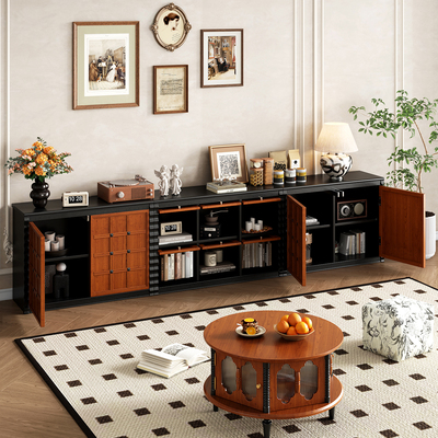 法式中古风白蜡木落地电视柜