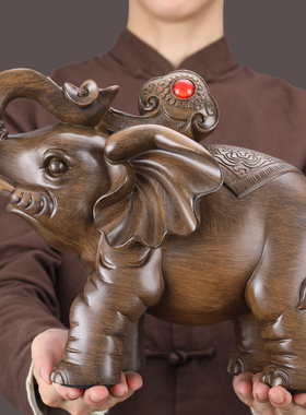 大象摆件一对招财小象家里酒柜装饰客厅玄关电视柜书柜摆设工艺品