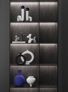 2023新款设计师酒柜客厅摆件家居装饰品高级感小众轻奢玄关柜摆设