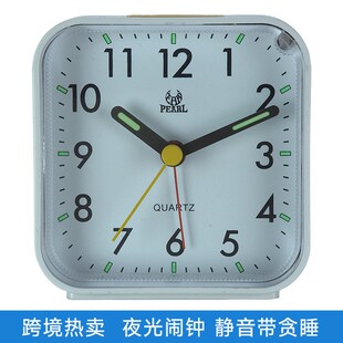 床头台钟 静音闹钟 明珠星 时尚 创意正方形小闹钟