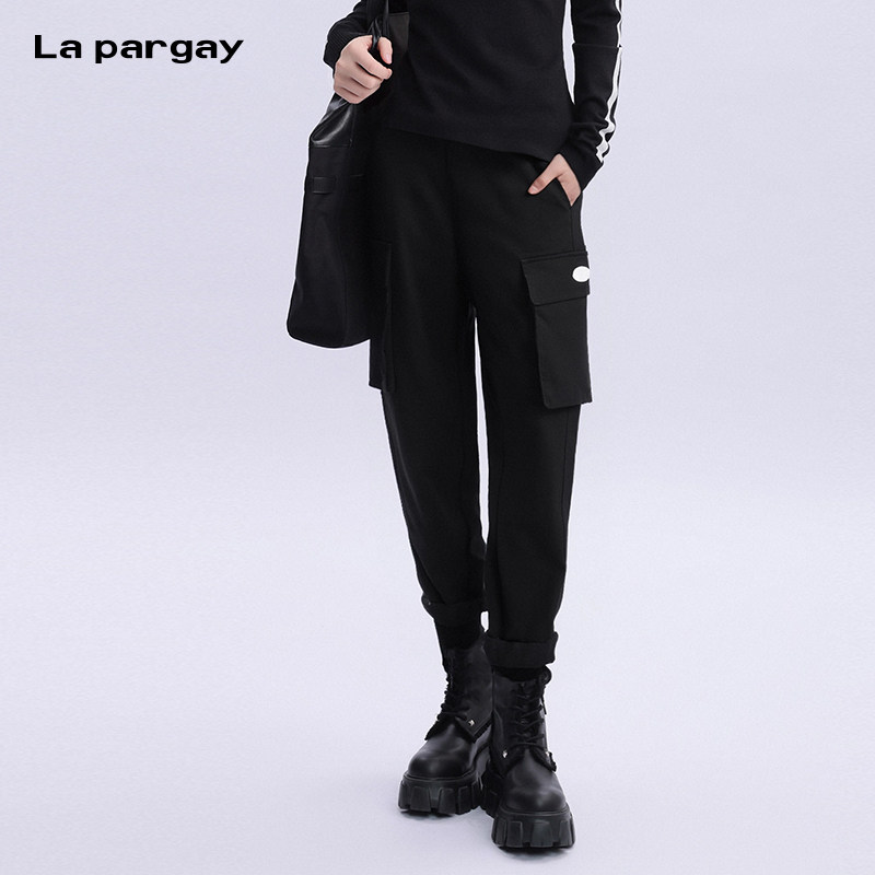 纳帕佳时尚工装裤系带松紧腰口袋休闲裤2025春款个性潮牌束脚长裤,女装/女士精品,休闲裤,淘宝优惠券,粉丝福利购,淘宝优惠卷