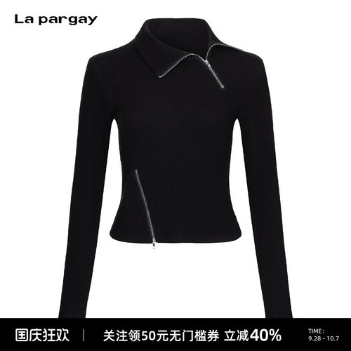 Lapargay显瘦长袖拉链T恤