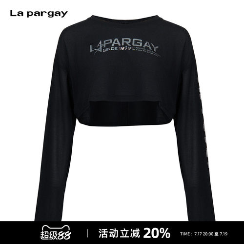 Lapargay甜酷短款露腰长袖T恤