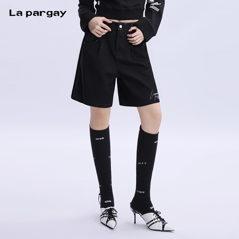 La Pargay/纳帕佳纯棉短裤2025个性时尚三分裤设计感牛仔工装中裤