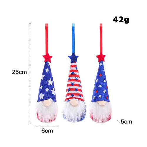 极速4th of July Gnome Independence Day Hanging OrnaVments Se