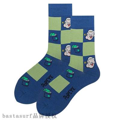 极速Autumn and winmter new animation illustration socks latt