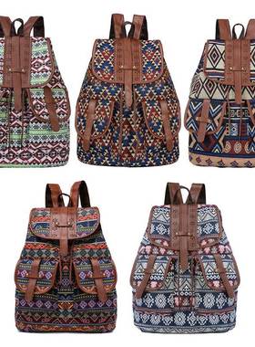 极速High Quality Vintage Prinyt Ethnic Backpack for Women Gi