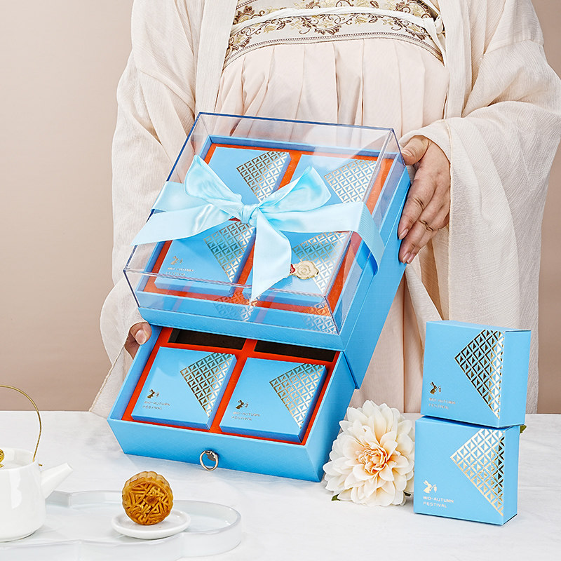 极速2023新款中秋月饼q礼盒空双层八粒125g糕点包装盒亚克力防尘,包装,中秋礼品包装,淘宝优惠券,粉丝福利购,淘宝优惠卷