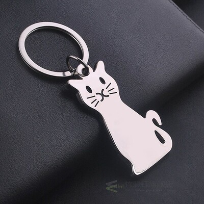 极速Keychain Cat Pendants DIY Men JeweHlry Car Key Chain Rin