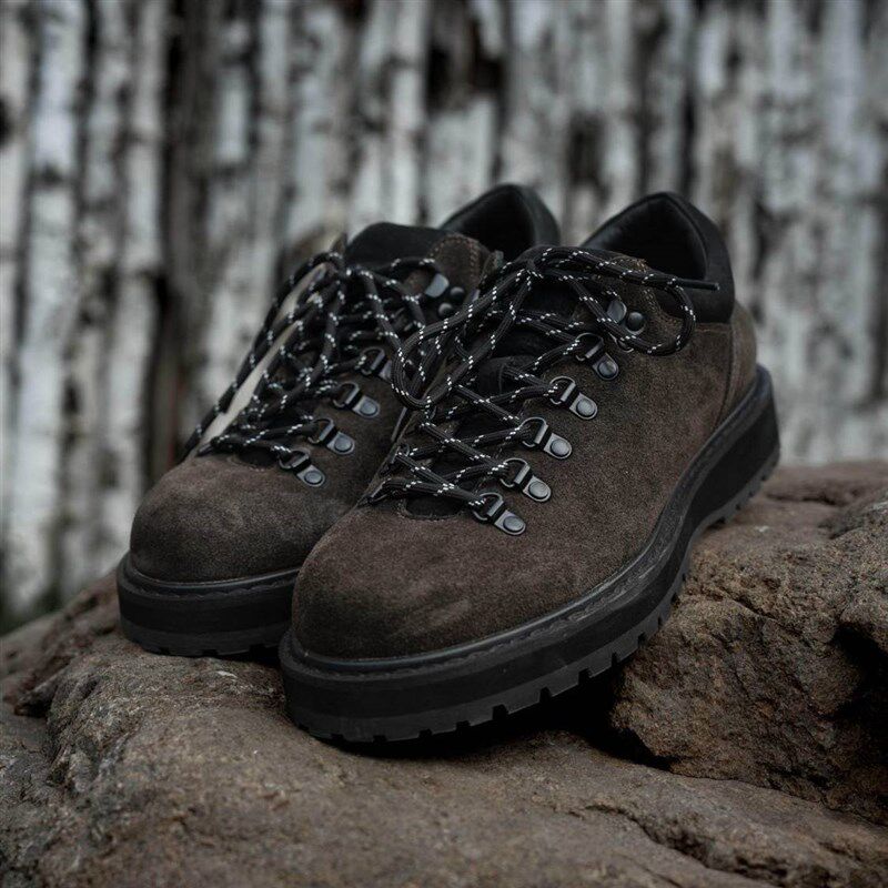 新品英伦风通勤皮鞋男款黑色厚底登山鞋户外N德比鞋增高圆头工装