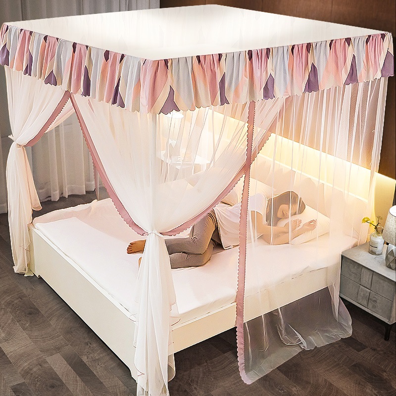 极速蚊帐家用2021年新款防尘顶布 方便拆洗N 加密加厚三开门公主