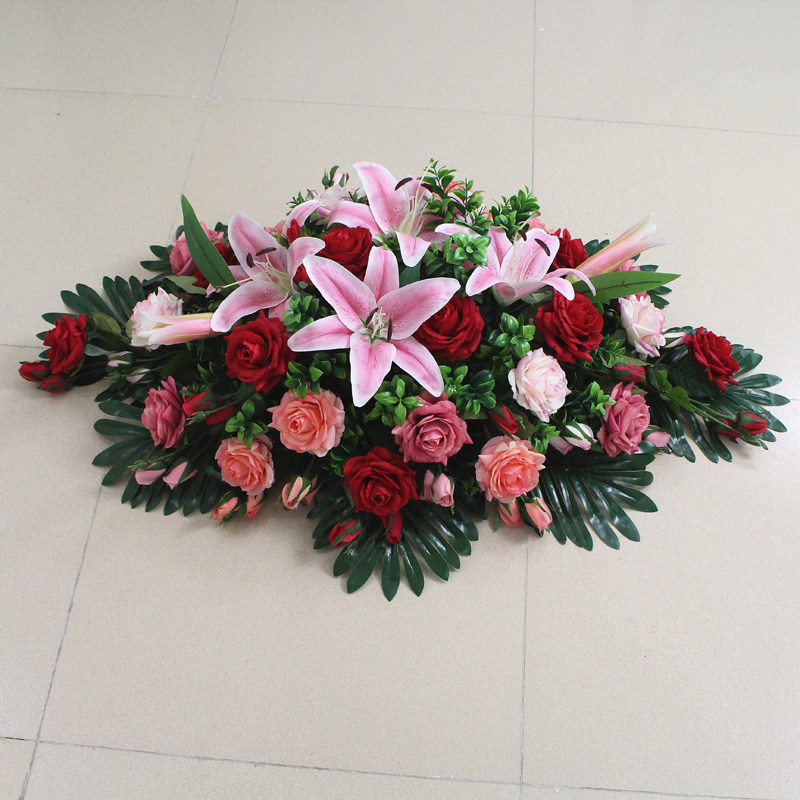 极速演讲台仿真花束会议桌花主席台挂花I会议室假花摆花长形前台