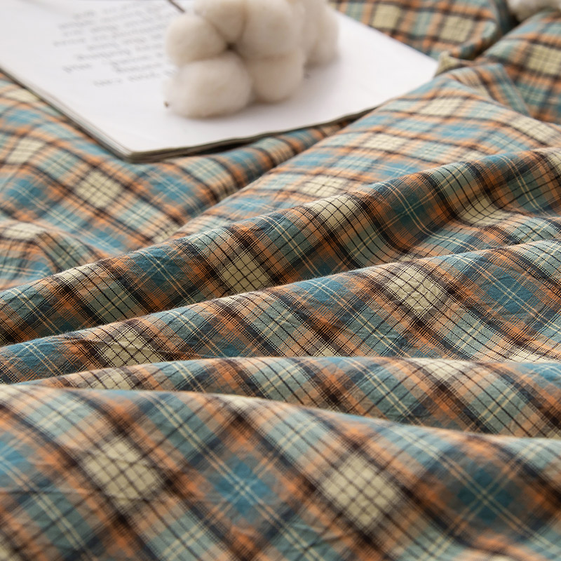 极速2021新款纯棉水洗棉床上四件套宿舍单人夏Q季全棉床单被套床