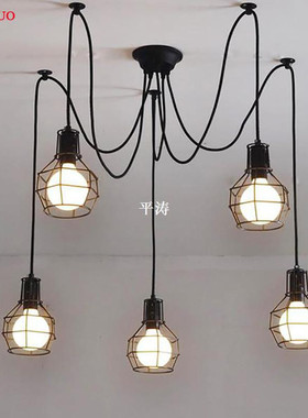 极速Vintcage Spider Iron Cage Pendant Lamp E27 Lamp Holder 1
