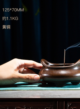 极速朱炳仁铜香炉桥n耳三足炉铜工艺品办公室装饰摆件香炉 宣德炉