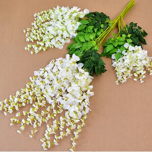 极速仿真紫藤花假花紫p罗兰吊挂花藤室内婚庆装饰藤条塑料花串藤