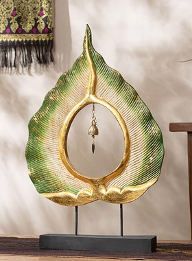 极速泰国木雕工艺品菩提叶禅意摆件家居客厅N电视酒柜桌面创意开