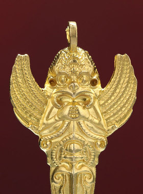 新品大鹏a金翅鸟铜制吊坠女随身创意挂坠男项链十字杵大鹏鸟福牌