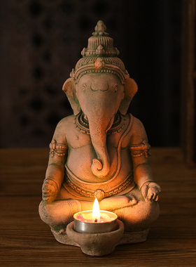 极速泰国工艺品创意沙p雕砂石象鼻神摆设泰式家居桌面装饰禅意财