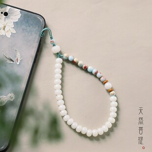 新品手机链女2024年新款菩提A挂件防丢挂绳寿山石挂饰手腕绳子短