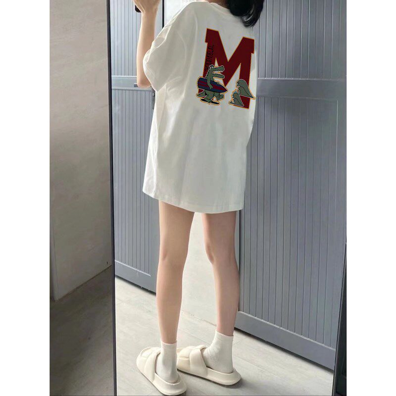 新品孕妇上衣夏装2025新款孕妇纯棉短袖t恤宽Q松大码显瘦遮屁股夏