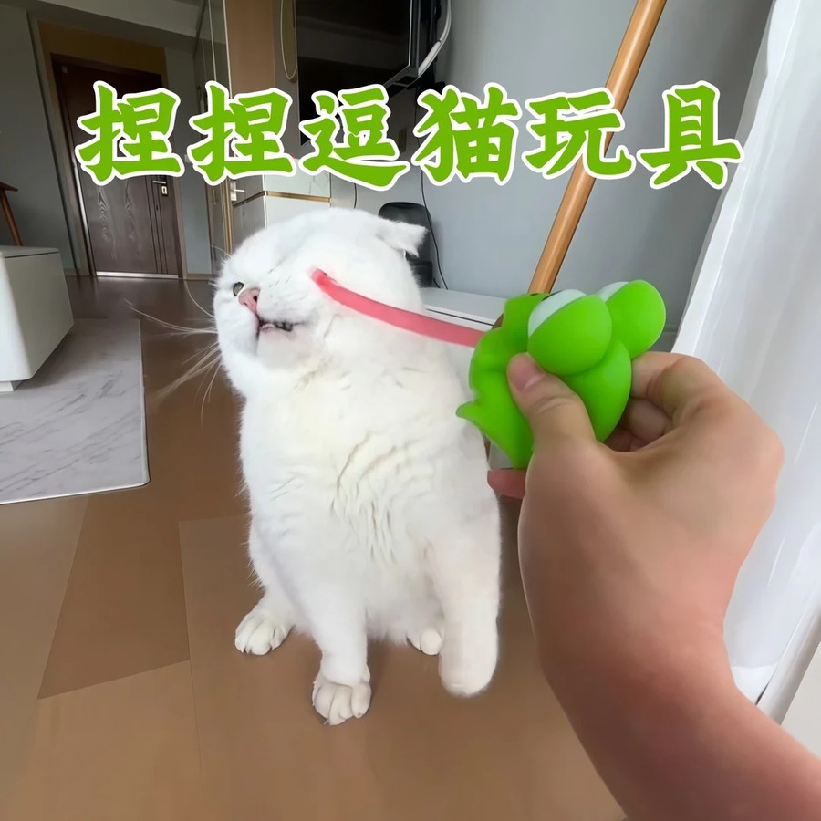 【吖比】逗猫吐舌头青蛙捏捏减压恐龙创意搞怪逗猫玩具汽车挂摆件