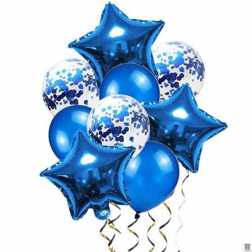 新品Blue Balloons Air Ballonsz Deco Birthday Star Foil Baloo